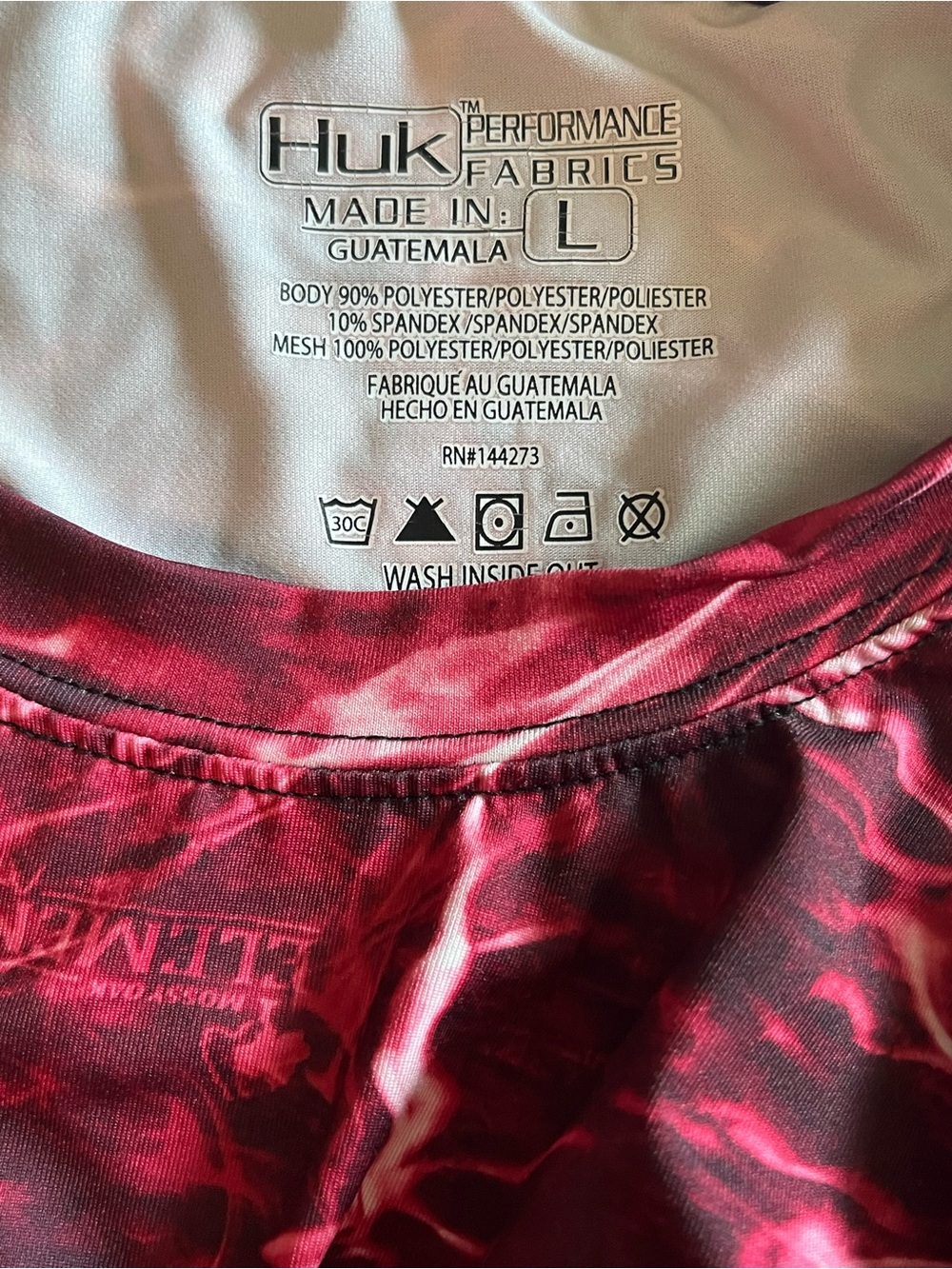 Huk Red Marbled Performance Short Sleeve Tee - Picture 4 of 5